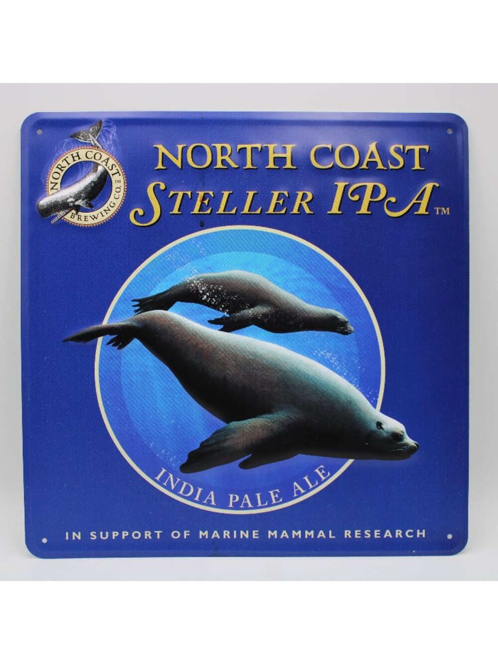 North Coast Brewing Company Steller IPA Square Tin Tacker Marine Mammal Research